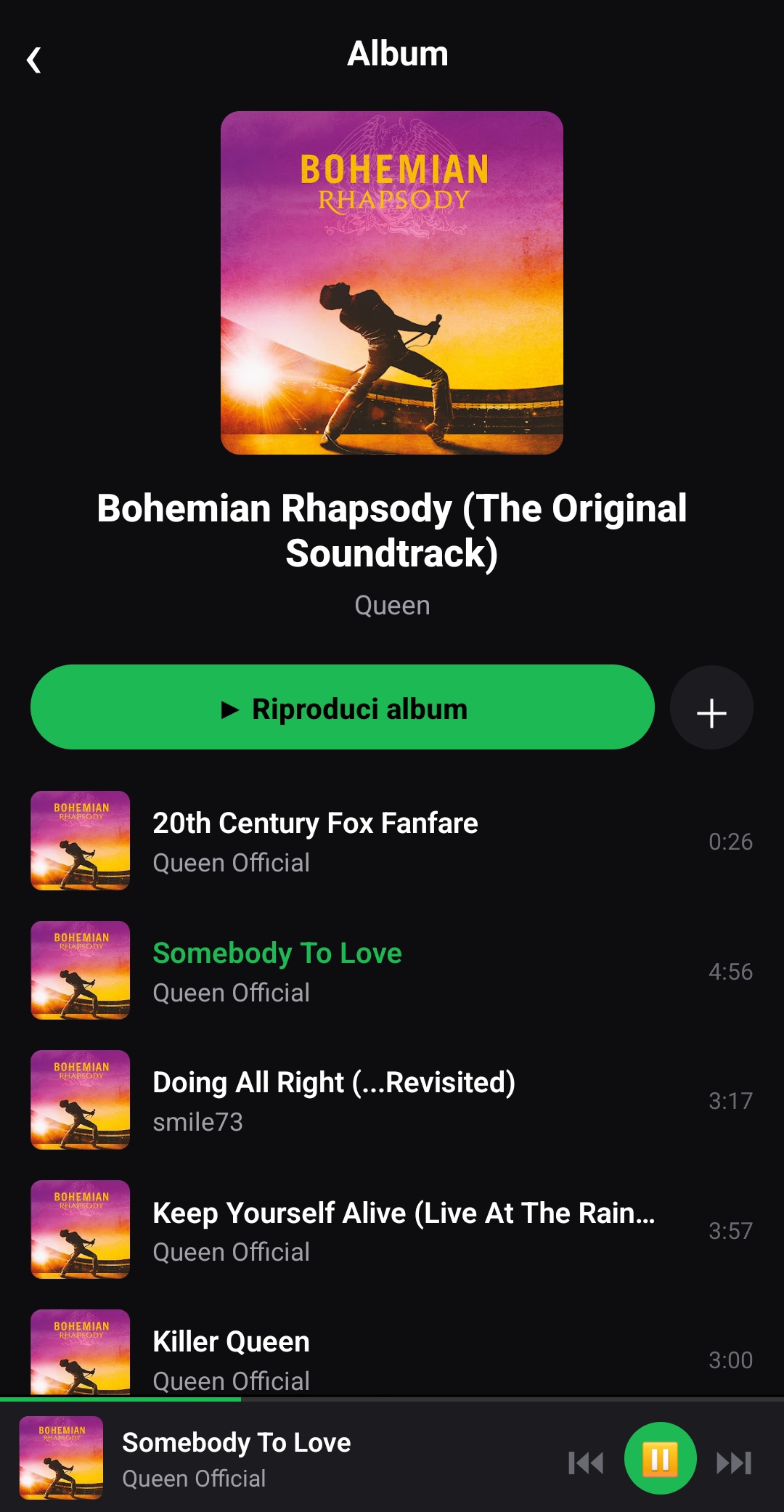 Apertura album e preferiti