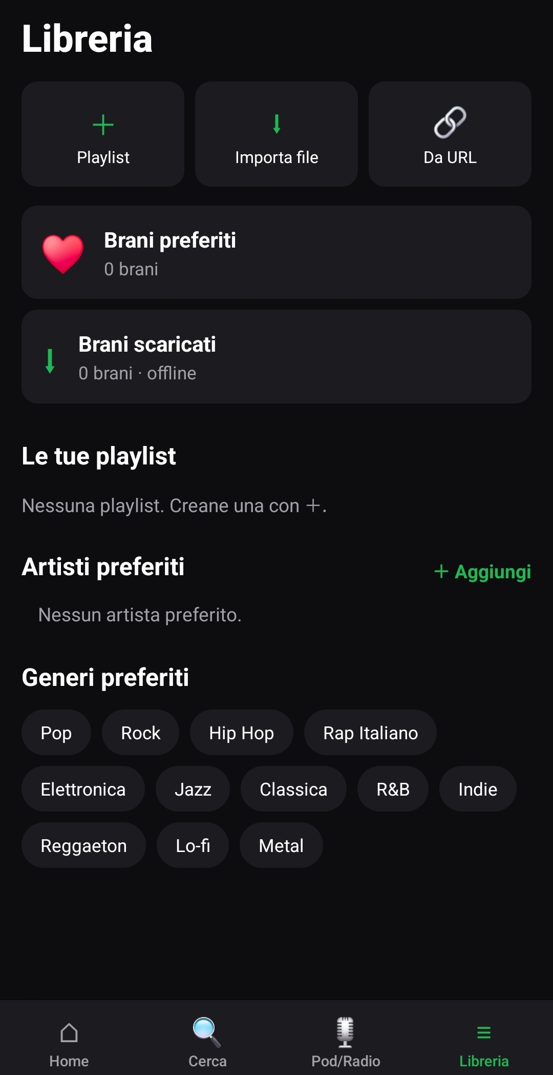 Libreria personale e playlist